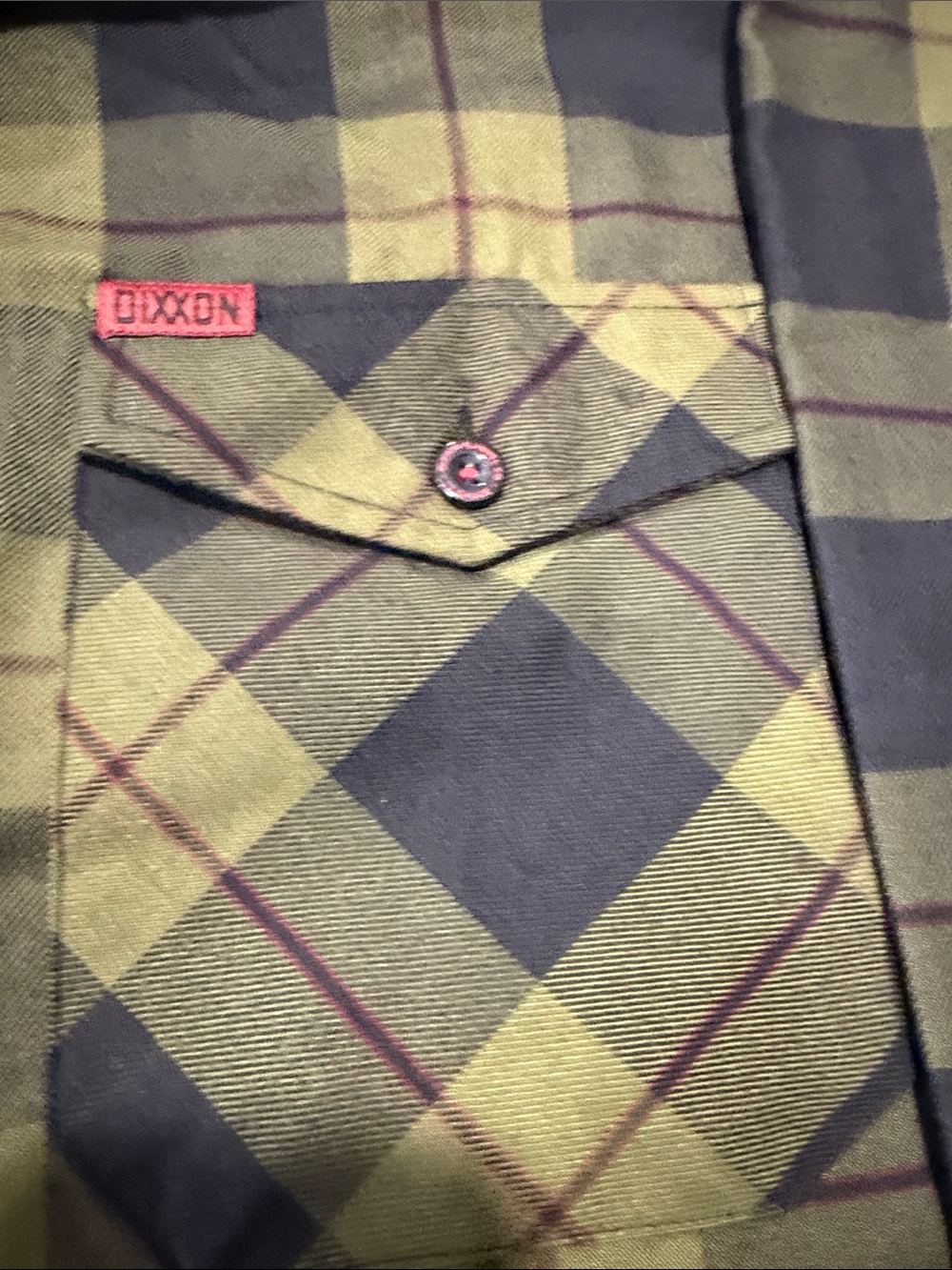 DIXXON Olive and Black Plaid Button-Down Flannel - Picture 4 of 8